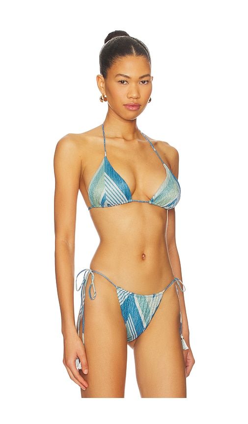 Winona Triangle Bikini Top in Blue. - size L (also in M, XS) - DEVON WINDSOR - Modalova