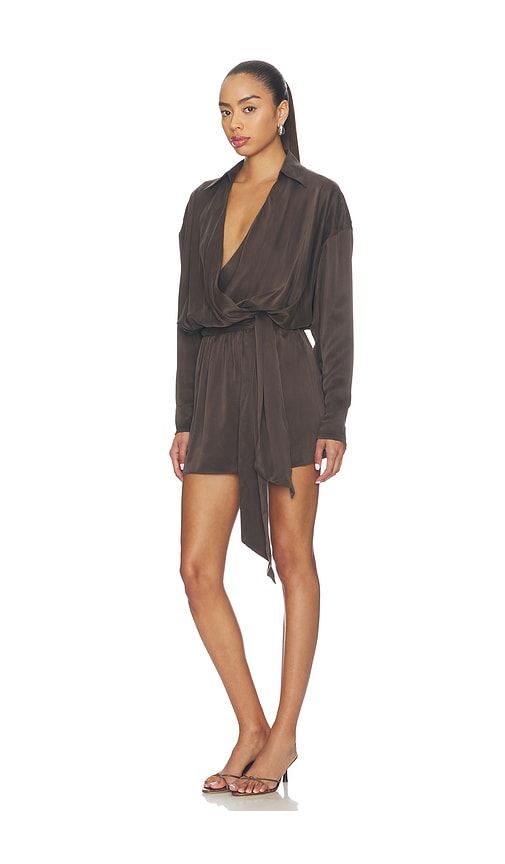 Gaia Silk Mini Dress in Brown. - size L (also in XS, XXS) - EAVES - Modalova
