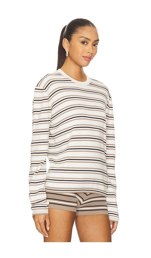 Cydnee Striped Oversized Sweater in White,Taupe. - size L (also in M, S, XL, XXS) - EAVES - Modalova