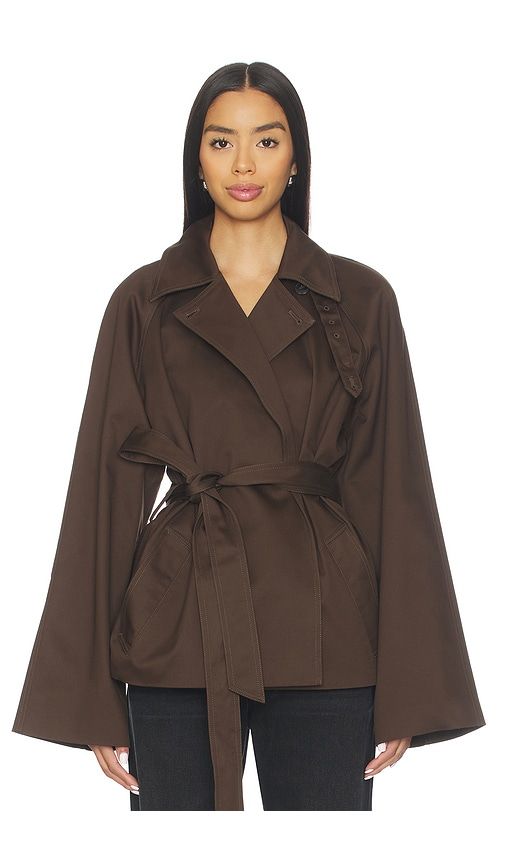 Yuna Crop Trench in Brown. - size S (also in XL) - EAVES - Modalova