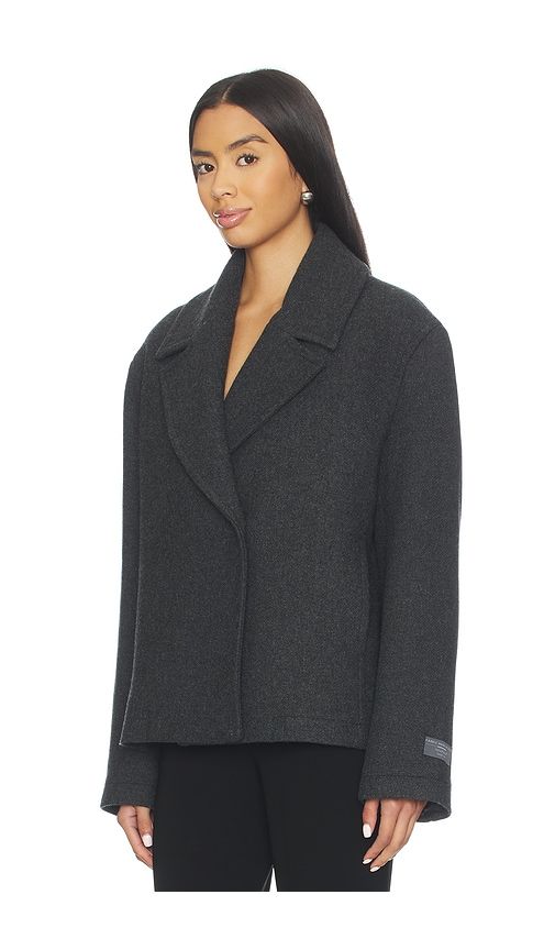 Oak Manteco Wool Cropped Peacoat in Grey. - size L (also in M, S, XL, XS, XXS) - EAVES - Modalova