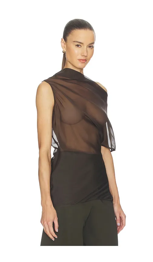 Saeunn Asym Top in Brown. - size L (also in M, S, XL, XS) - EAVES - Modalova