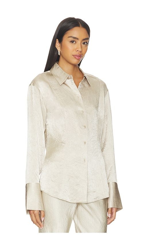 Freda Slim Shirt in Metallic Neutral. - size L (also in M, S, XL, XS) - EAVES - Modalova