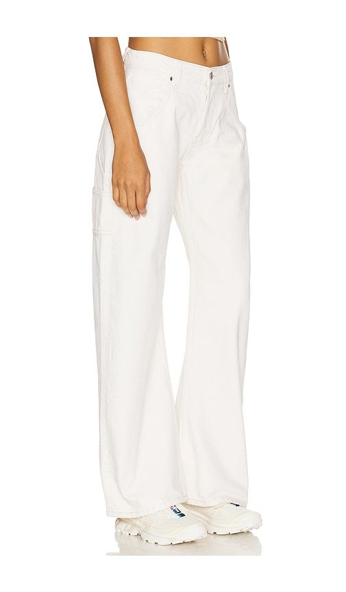 Enzo Mid Rise Carpenter Wide Leg Jeans in White. - size 25 (also in 26, 27, 29) - EB Denim - Modalova