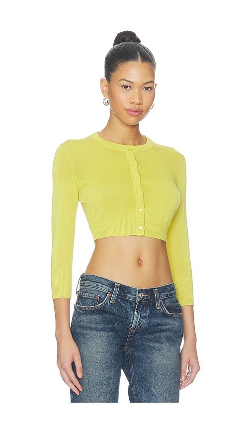 Juniper Cropped Cardigan in Yellow. - size L (also in M, XS) - EB Denim - Modalova
