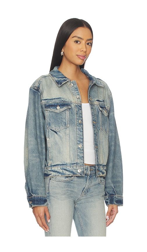 Varsity Trucker Denim Jacket in Blue. - size M (also in S, XS) - EB Denim - Modalova