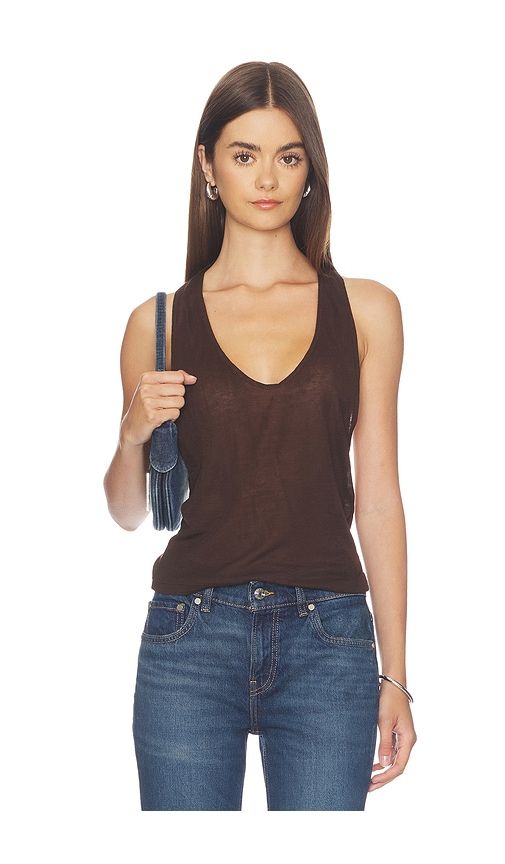 Valley Sheer Racer Tank in Brown. - size M (also in S, XS) - EB Denim - Modalova