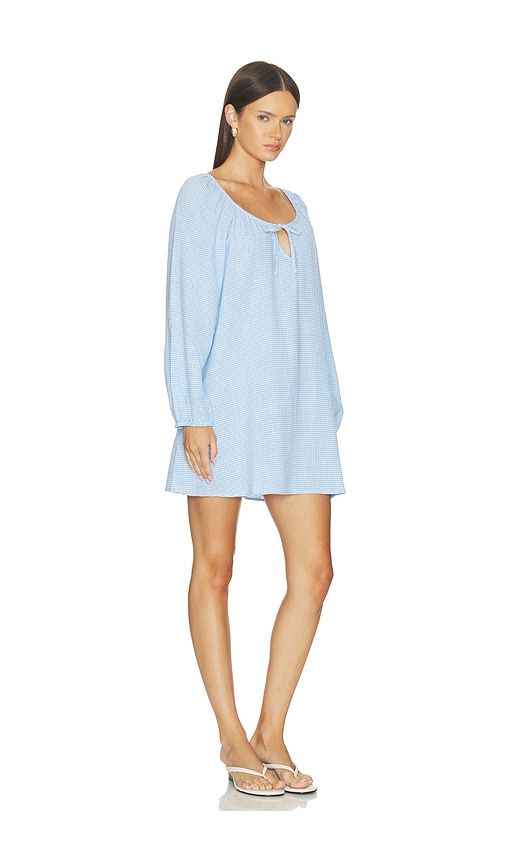 Linen Blend Short Dress in Blue. - size L (also in XL, XS) - eberjey - Modalova
