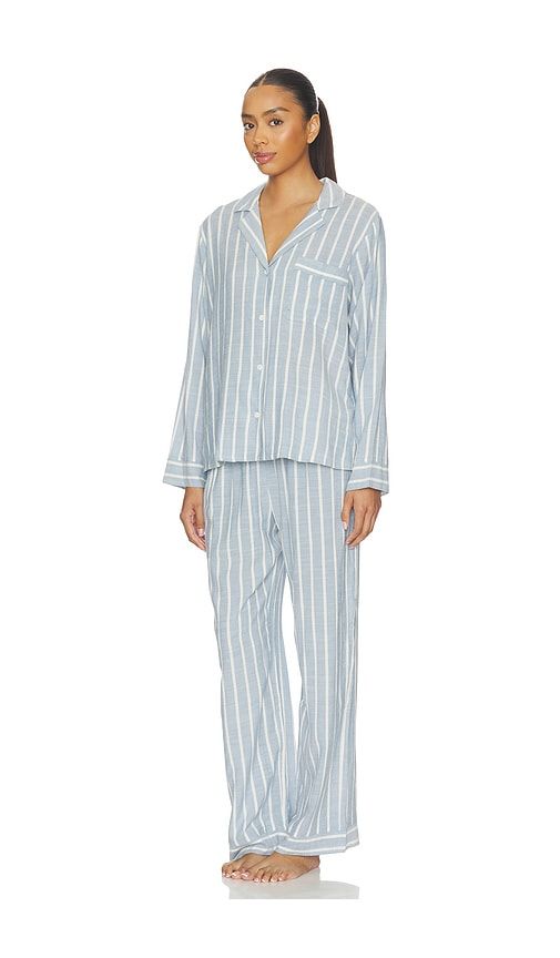 Nautico Long Pajama Set in Baby Blue. - size M (also in S, XS) - eberjey - Modalova