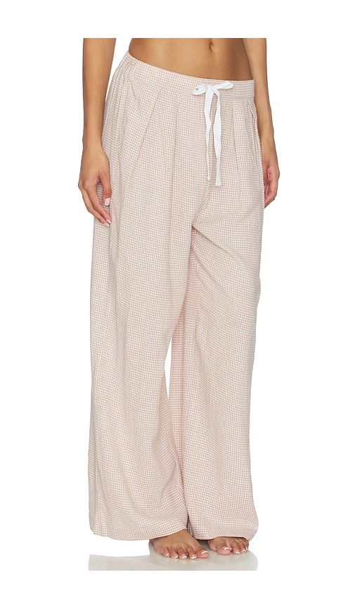 Linen Blend Relaxed Pant in Taupe. - size L (also in M, S, XL, XS) - eberjey - Modalova