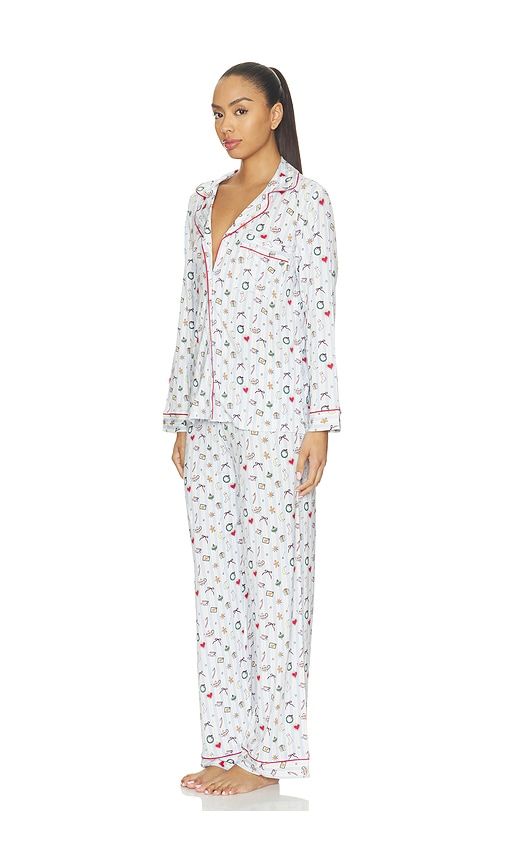 X Elsa Hosk Long Pajama Set in Baby Blue. - size L (also in M, S, XL, XS) - eberjey - Modalova