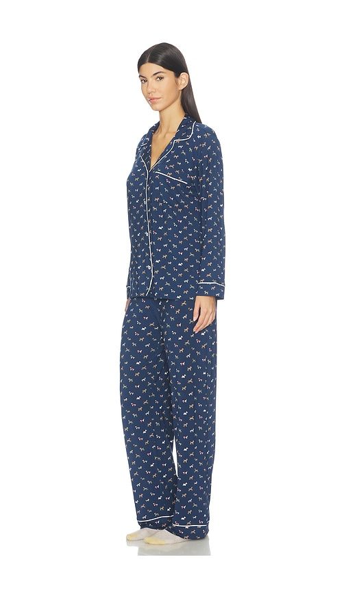 Gisele Printed Long Pajama Set in Navy. - size L (also in M, S, XL, XS) - eberjey - Modalova