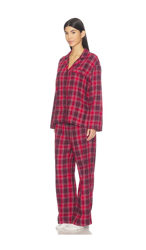 Flannel Pajama Set in Oxford Check, Holly Red & in Red. - size L (also in M, S, XL, XS) - eberjey - Modalova