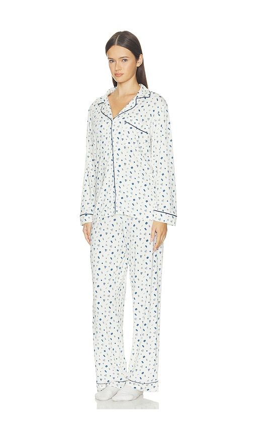 Gisele Printed Long Pajama Set in Ivory. - size XS (also in S, L) - eberjey - Modalova