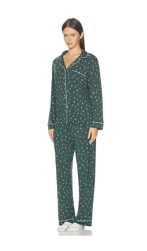 Gisele Printed Long Pajama Set in Green. - size L (also in M, S, XL, XS) - eberjey - Modalova