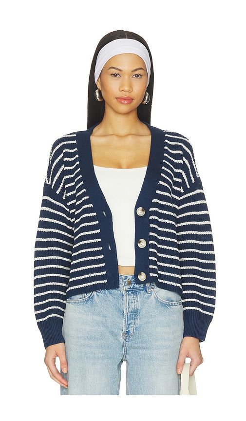 Fine Gauge Cropped Cardigan in Navy. - size L (also in M, S, XL, XS) - eberjey - Modalova