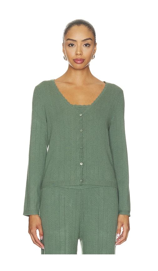 Pointelle Cardigan in Sage. - size L (also in M, S, XL, XS) - eberjey - Modalova