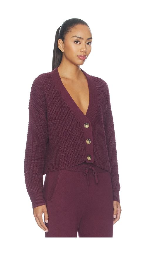 Recy Sweater Crop Cardigan in Mauve. - size L (also in M, S, XL, XS) - eberjey - Modalova