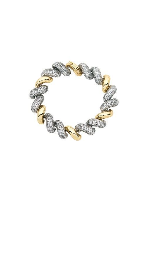 Small Two Tone PavÃ© Torsade Bracelet in Metallic , Metallic - Eddie Borgo - Modalova