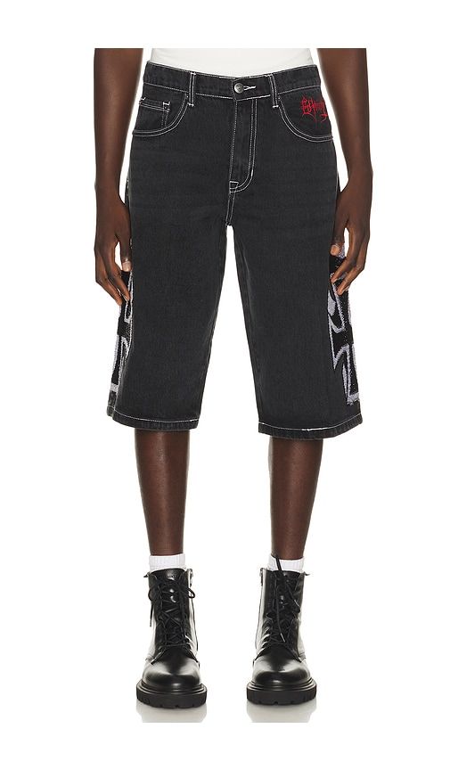 Crosses Rhinestone Long Shorts in Black. - size 30 (also in 32, 34, 36) - Ed Hardy - Modalova