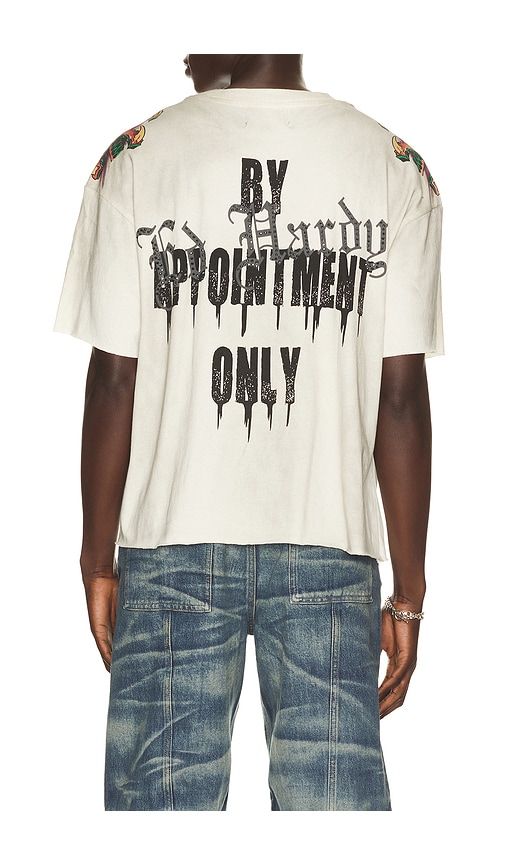 By Appointment Only Reaper Cropped Boxy Tee in Cream. - size L (also in M, S, XL/1X) - Ed Hardy - Modalova