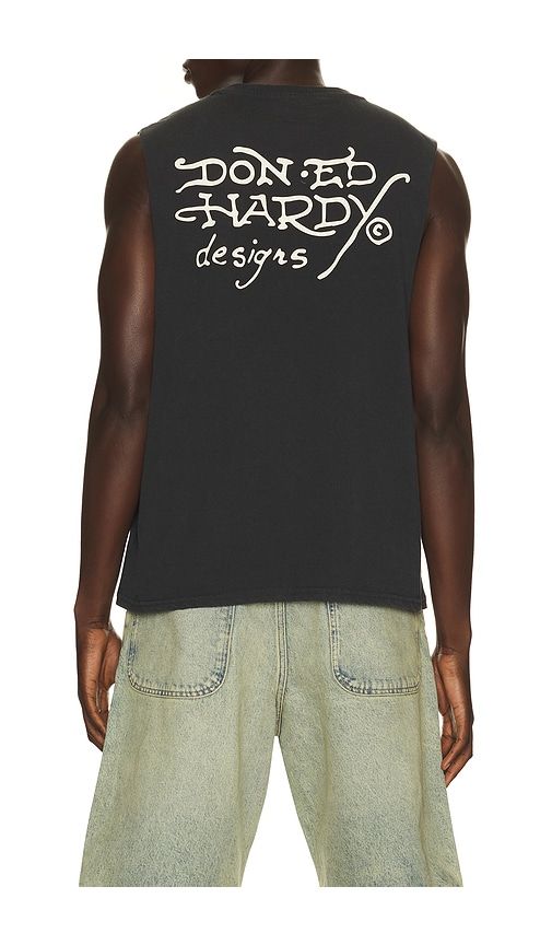 Wolves Cut Off Tee in Charcoal. - size L (also in M, S, XL/1X) - Ed Hardy - Modalova