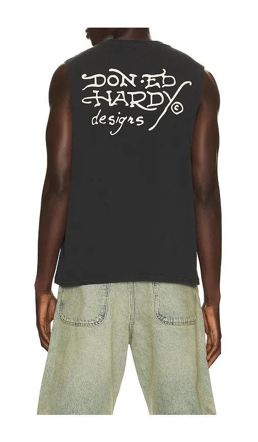 Wolves Cut Off Tee in Charcoal. - size M (also in XL/1X) - Ed Hardy - Modalova