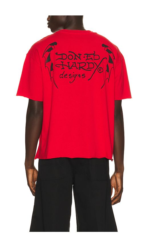 Skull Roses Boxy Cropped Tee in . Size L. Also in M, S, XL/1X - Ed Hardy - Modalova