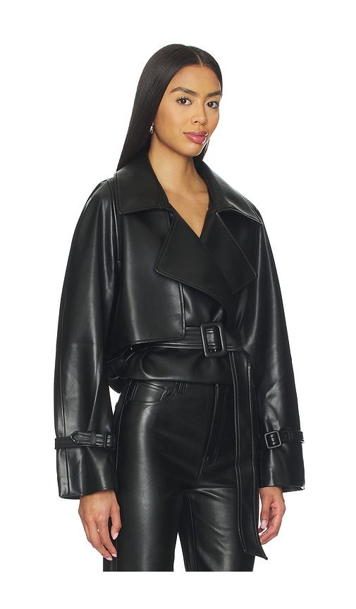 Elodie Charles Faux Leather Crop Jacket in . - size L (also in M, S, XL, XS) - Elodie the Label - Modalova