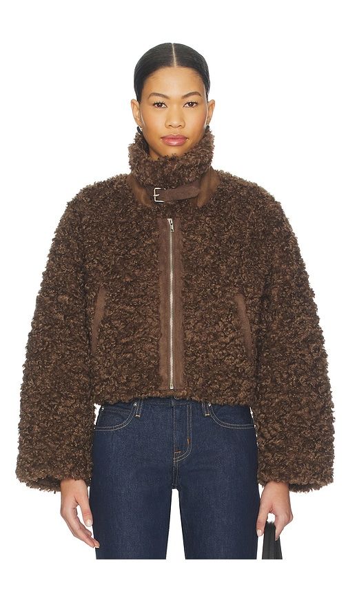 Rio Faux Fur Jacket in Brown. - size S (also in XS) - Elodie the Label - Modalova