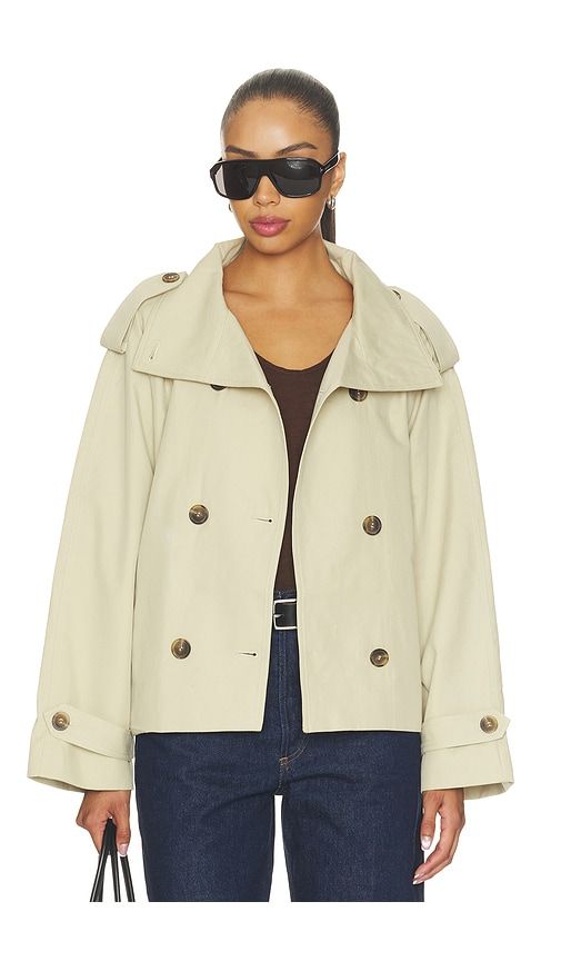 Saint Cropped Trench Jacket in Beige. - size L (also in M, S, XL, XS) - Elodie the Label - Modalova
