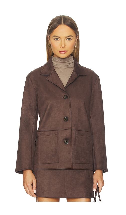 Elodie Hayes Faux Suede Jacket in Brown. - size L (also in M, S, XS) - Elodie the Label - Modalova