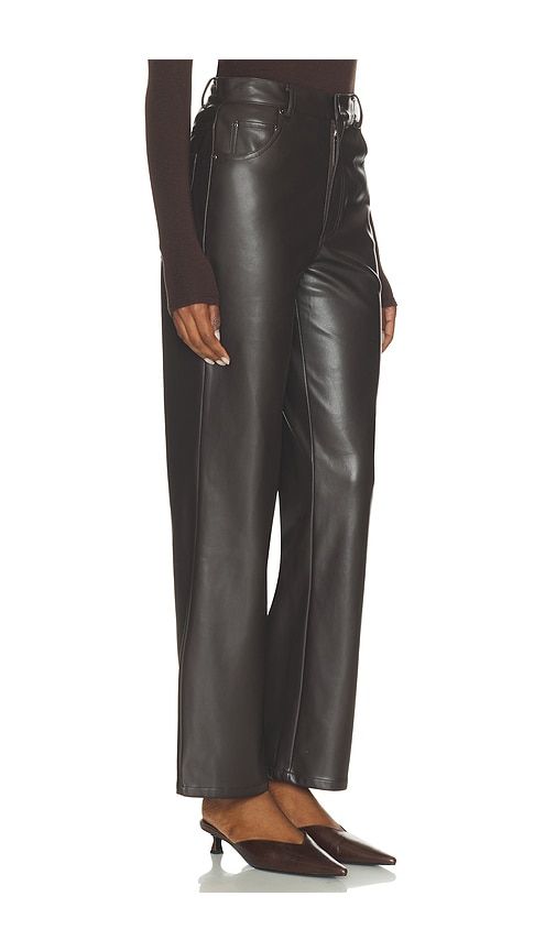 Marlow Faux Leather Pant in Brown. - size L (also in M, S, XL, XS) - Elodie the Label - Modalova