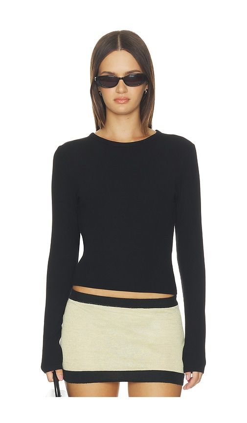 Noir Lace Back Ribbed Top in . - size L (also in M, S, XL, XS) - Elodie the Label - Modalova