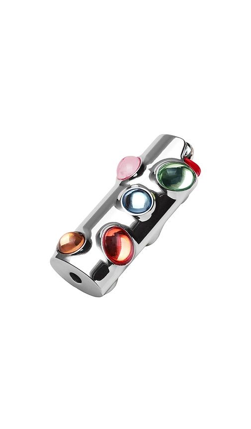 Double Sided Jewel Lighter Holder in Metallic Silver - Edie Parker - Modalova