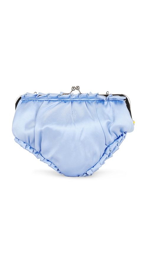 Cheeky Collection Satin Undie Clutch in Blue - Edie Parker - Modalova