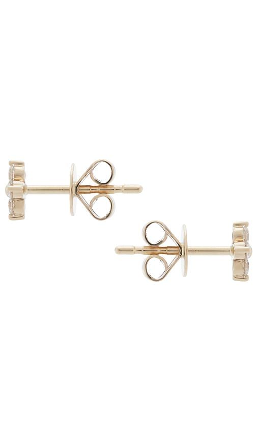 Diamond Fleur Stud Earring in Metallic Gold - EF COLLECTION - Modalova