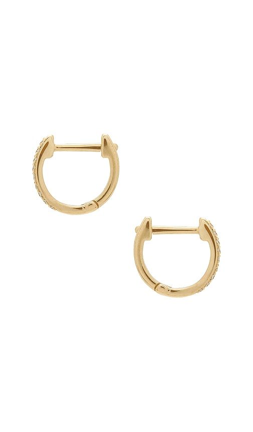 Diamond Mini Huggie in Metallic Gold - EF COLLECTION - Modalova