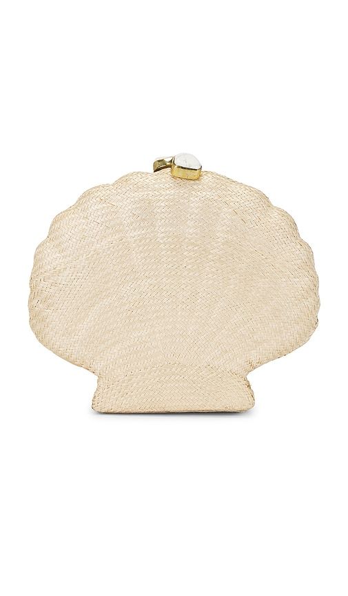 Woven Shell Clutch in Cream - Emm Kuo - Modalova