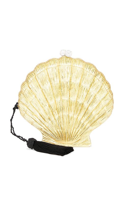 Le Sirenuse Scallop Seashell Evening Clutch in Metallic Gold - Emm Kuo - Modalova