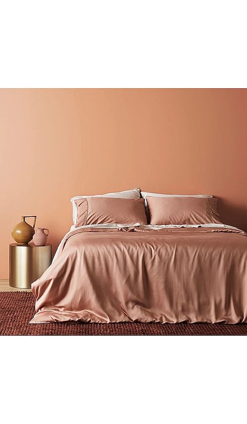 Full/Queen Sateen Solid Duvet Cover in Brown - Ettitude - Modalova