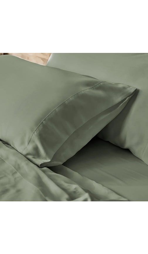 Standard Cleanbamboo Sateen+ Pillowcase Set in Sage. - size STANDARD (also in ) - Ettitude - Modalova