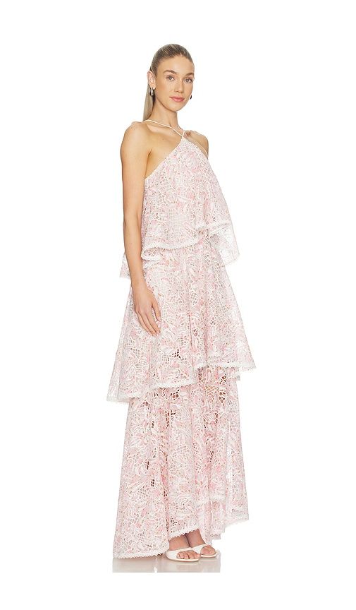 Valencia Tiered Gown in Pink. - size L (also in M, S, XS) - ELLIATT - Modalova