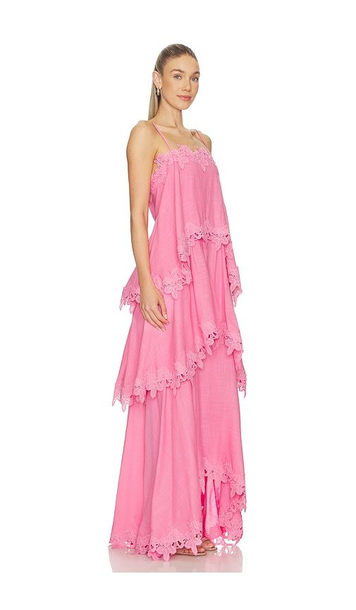 Miri Tiered Gown in Pink. - size L (also in M, S, XL, XS) - ELLIATT - Modalova
