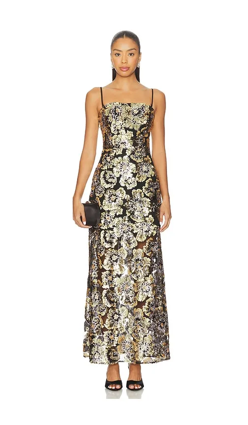 Celeste Gown in Metallic Gold. - size L (also in M, S, XL, XS) - ELLIATT - Modalova