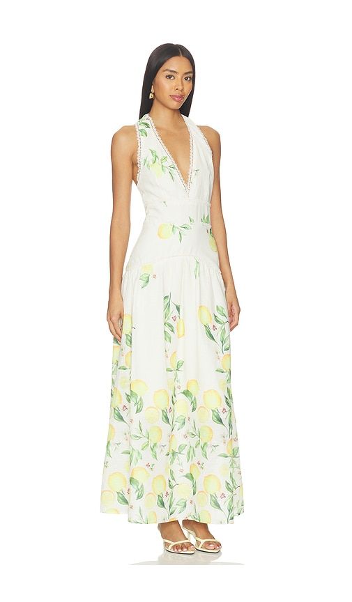 Hana Halter Gown in Neutral,Yellow. - size L (also in M, S, XL) - ELLIATT - Modalova