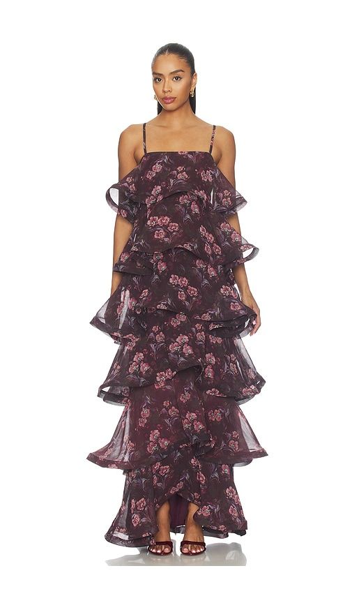 Rosaria Strapless Tiered Gown in Purple. - size M (also in S, XS) - ELLIATT - Modalova