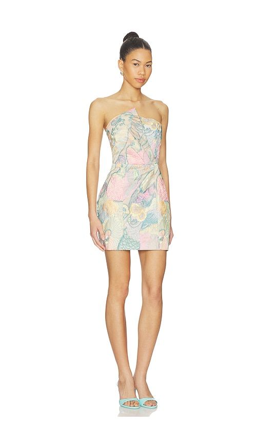 Taliah Asymmetical Mini Dress in Neutral,Blue. - size M (also in XL) - ELLIATT - Modalova