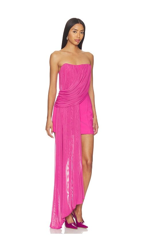 Chantal Asymmetrical Mini Dress in Fuchsia. - size L (also in M, S) - ELLIATT - Modalova