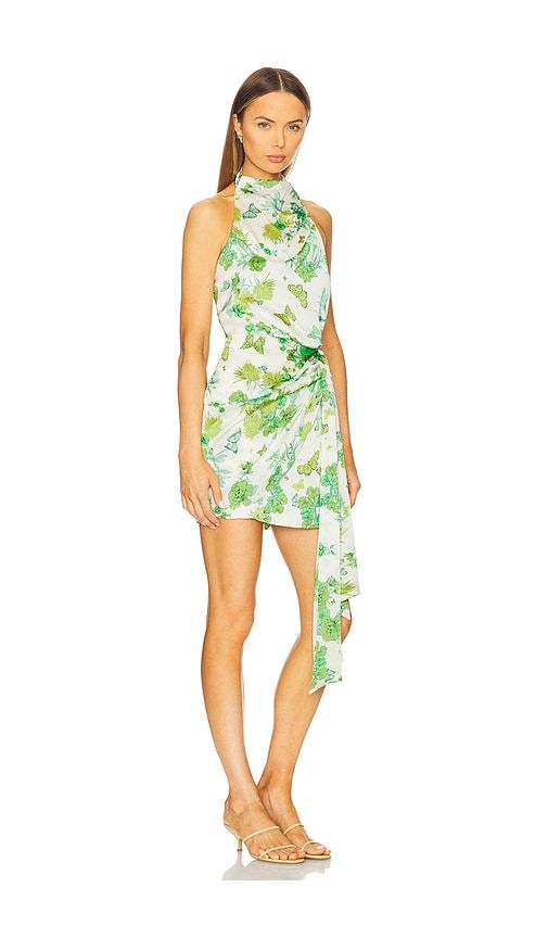 Tess Halter Mini Dress in Green. - size L (also in M) - ELLIATT - Modalova